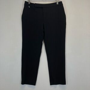 Lauren Ralph Lauren Dress Pants Women Size L Black Tapered Pull On Side Zip